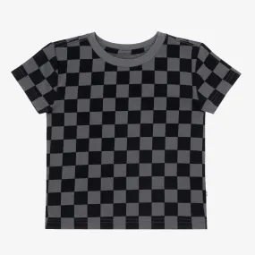 Monochrome Checks Short Sleeve Relaxed Tee