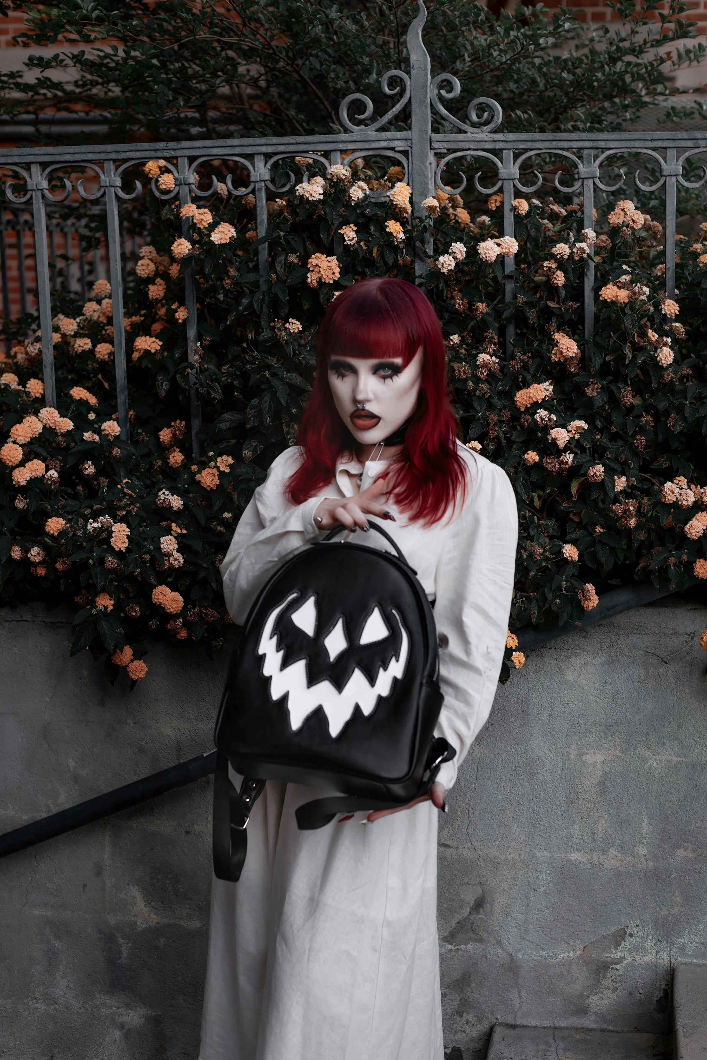 Monochrome Haunted Hallows Backpack