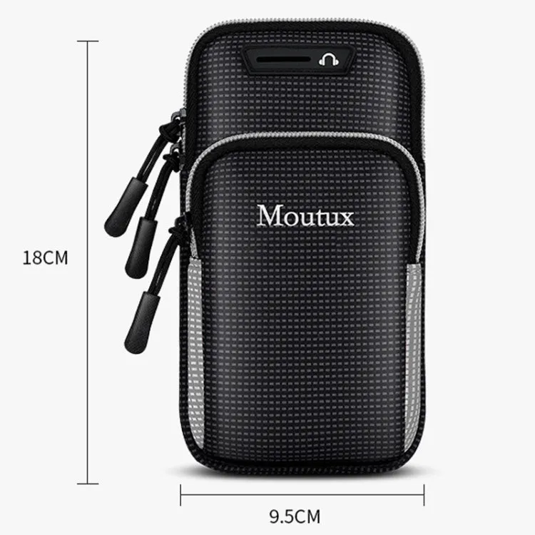 Moutux Outdoor Running Cell Phone Arm Bag Unisex Waterproof Sport Armband(Black)