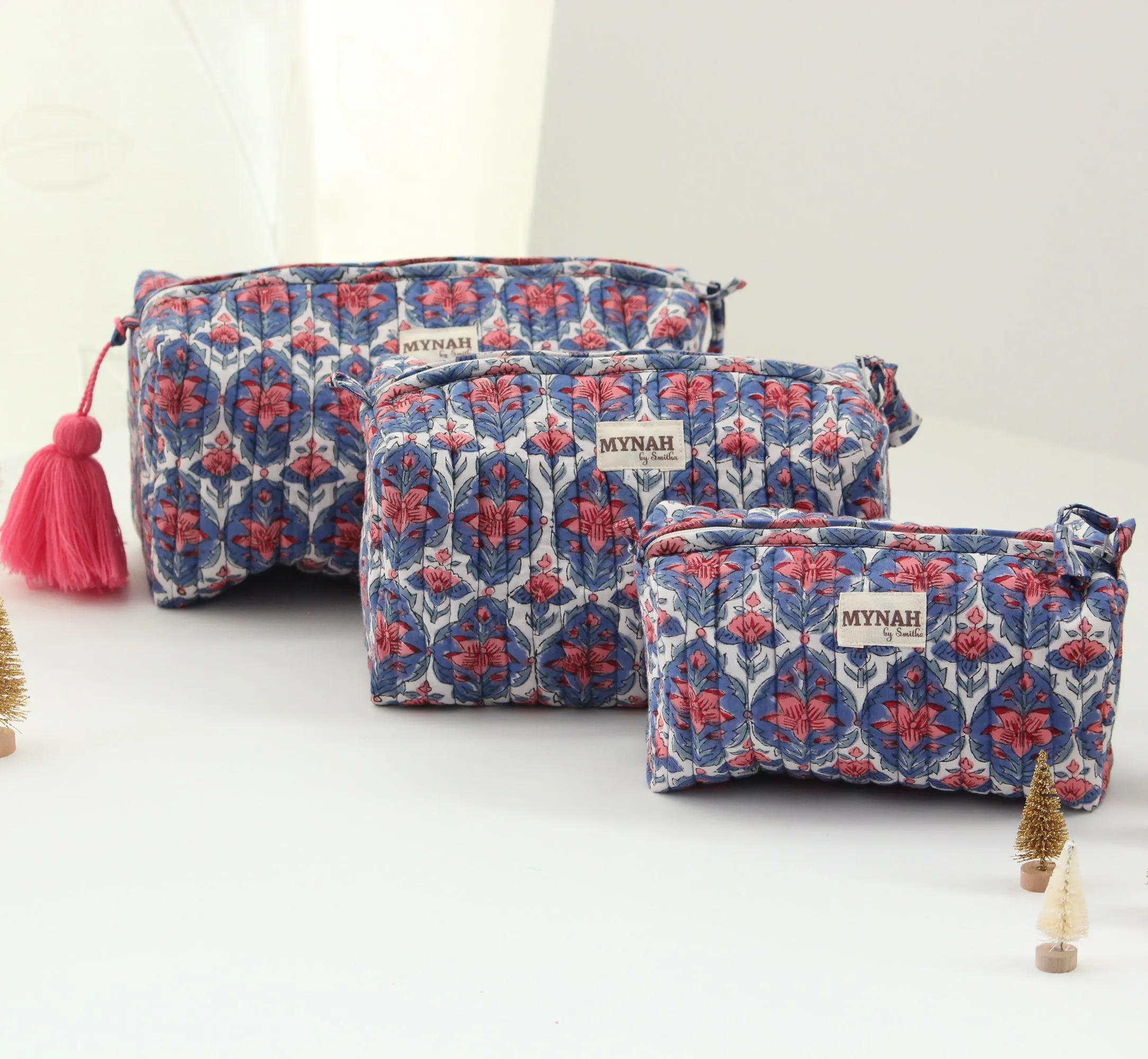 'NAUTICAL NANTUCKET'  printed travel/makeup zipper pouch-LARGE only