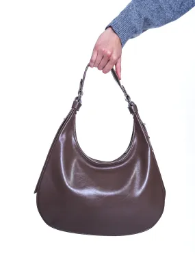 NOIRE LEATHER GOODS Meryl Shoulder Bag in Taupe Brown