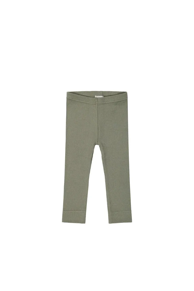 Organic Cotton Modal Elastane Legging - Dill