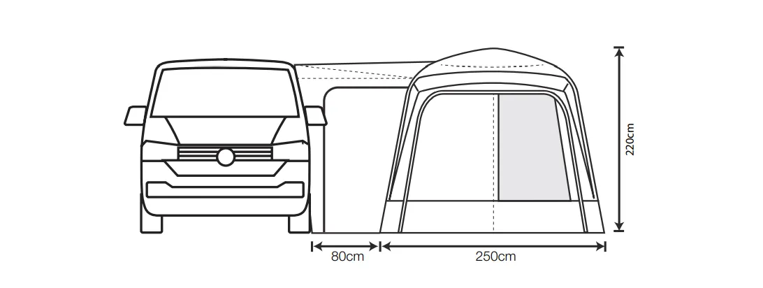 Outdoor Revolution Cayman Midi Air Low Inflatable Drive Away Awning