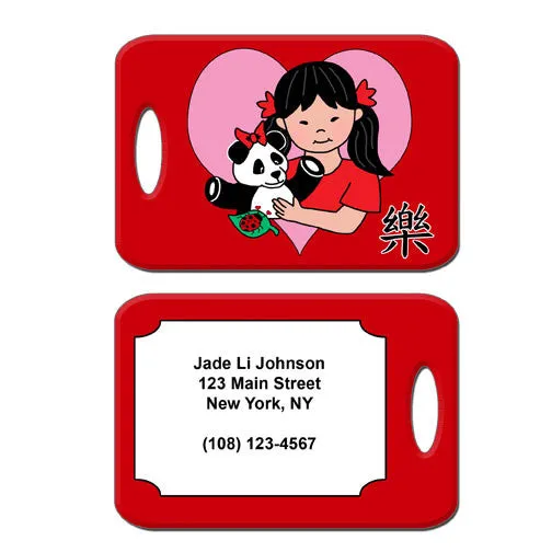 Panda Girl Adoption Bag Tag