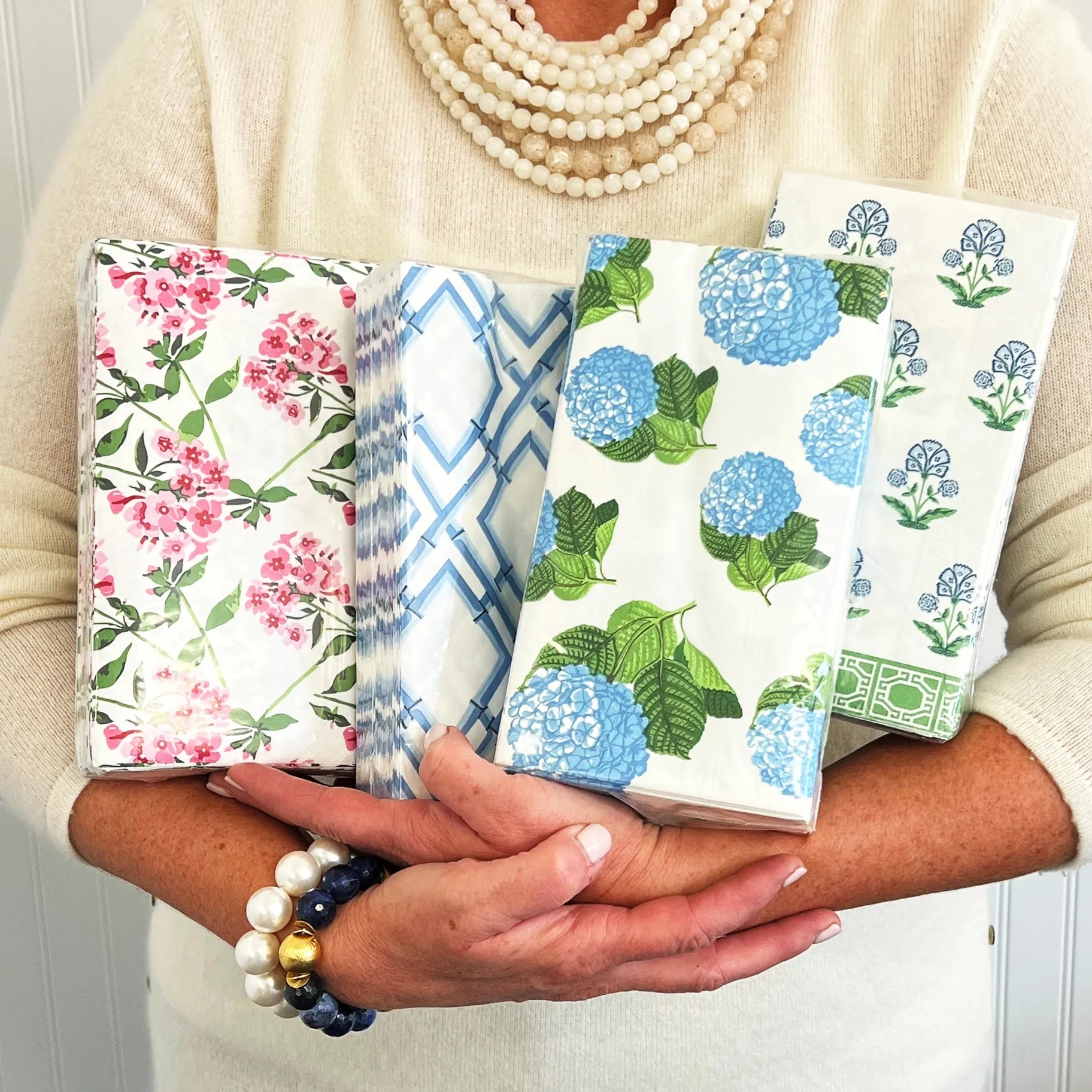 Paper Guest Towel - Floral Block Print