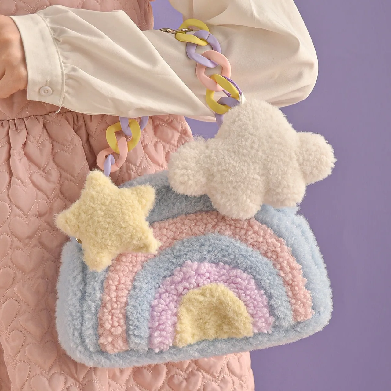 Pastel Rainbow Cloud Purse