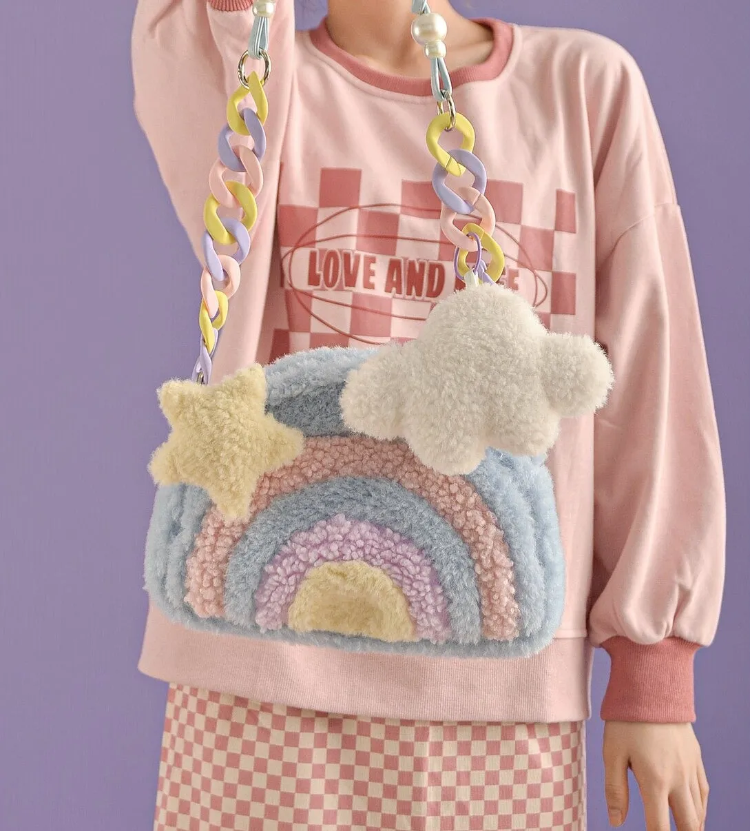 Pastel Rainbow Cloud Purse