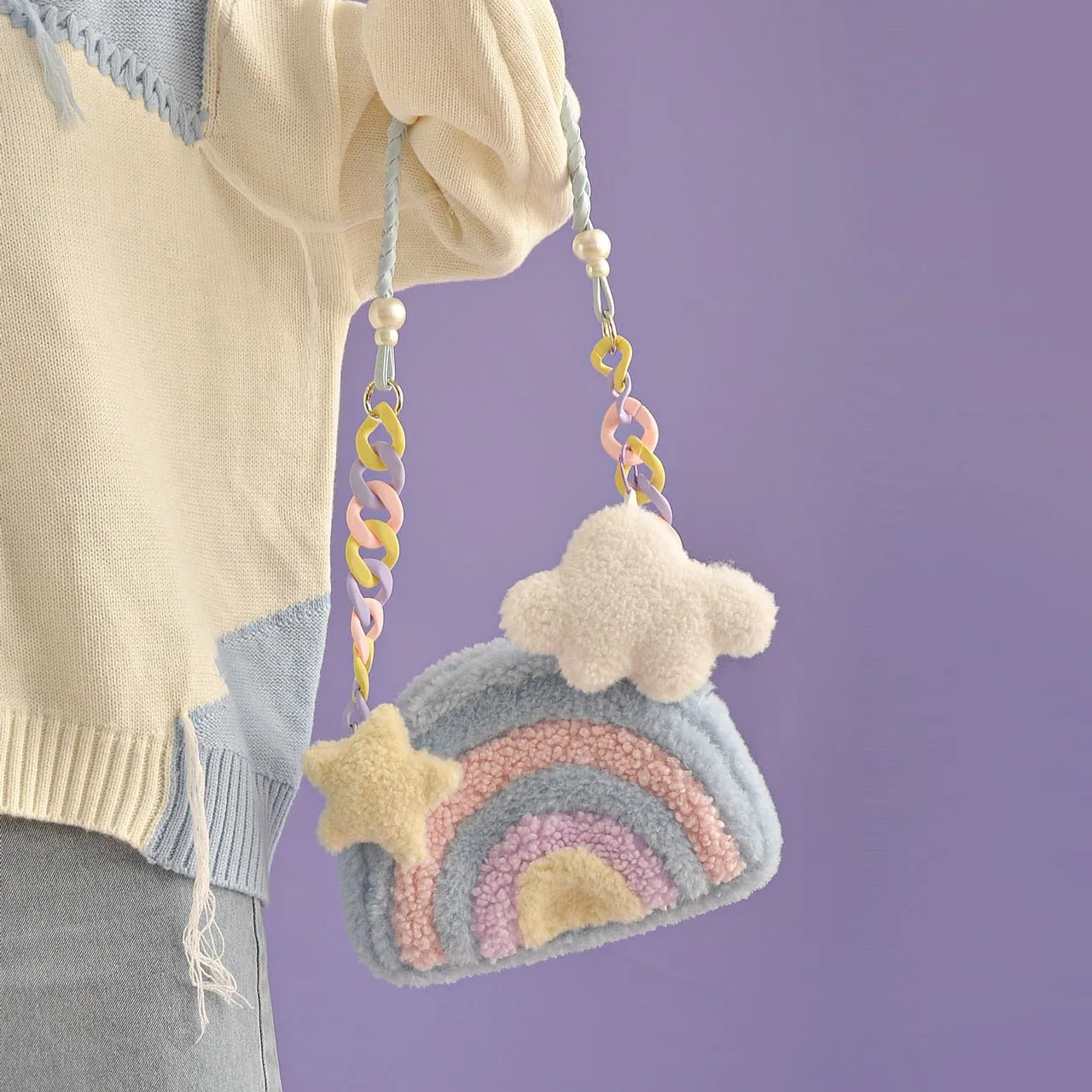 Pastel Rainbow Cloud Purse