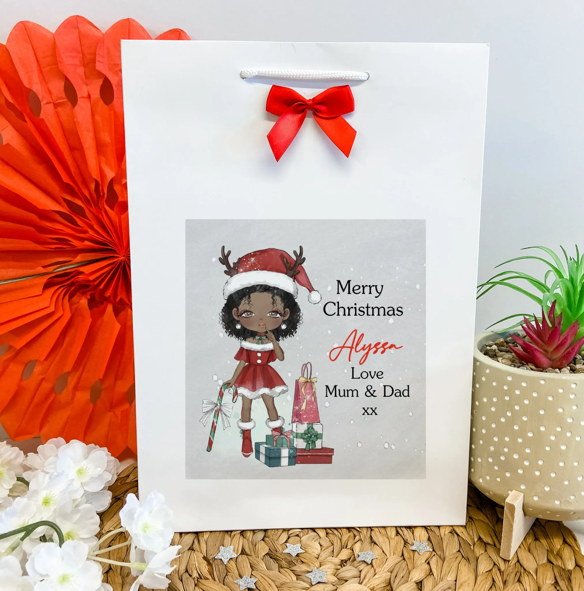 Personalised Christmas Gift Bag Girl