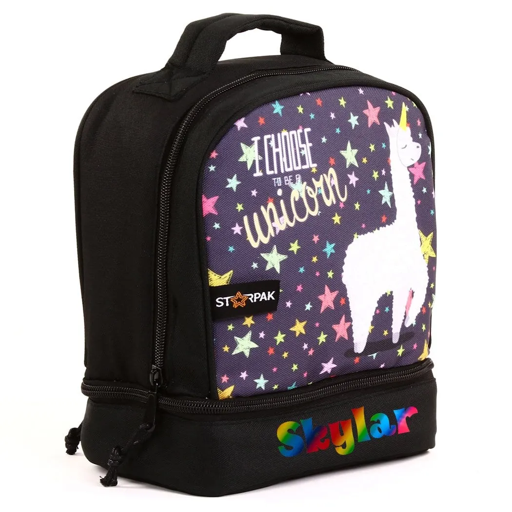 Personalized School Backpack or Lunch Bag - Llama