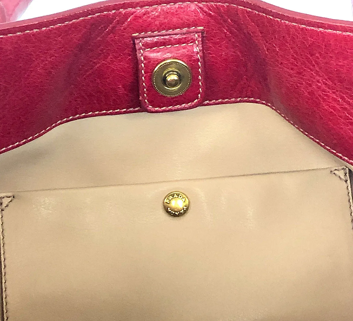 Prada Rosso Vitello Shine Shopping Bag BN1777