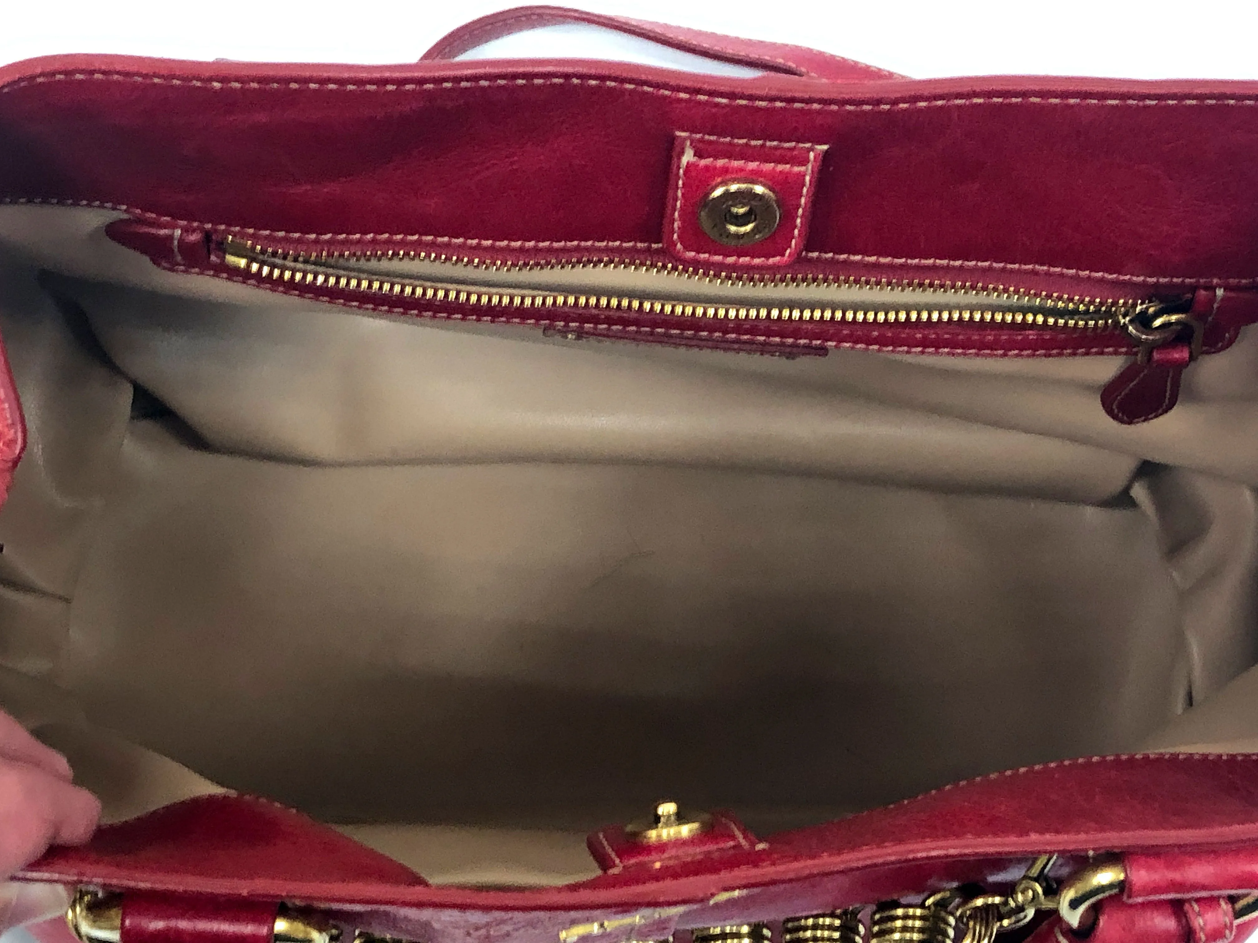 Prada Rosso Vitello Shine Shopping Bag BN1777