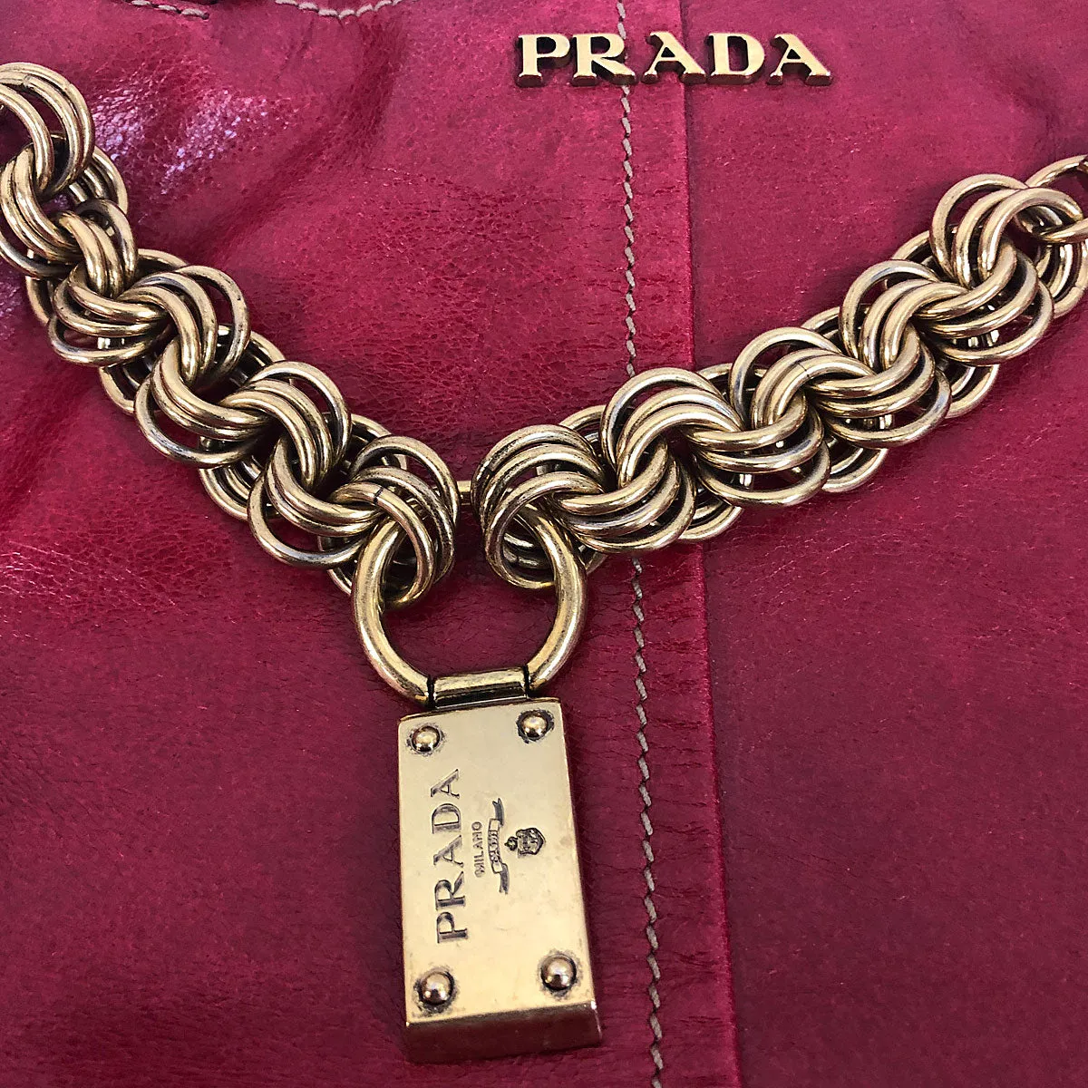 Prada Rosso Vitello Shine Shopping Bag BN1777