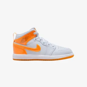 preschool jordan 1 mid se (football grey/orange peel)