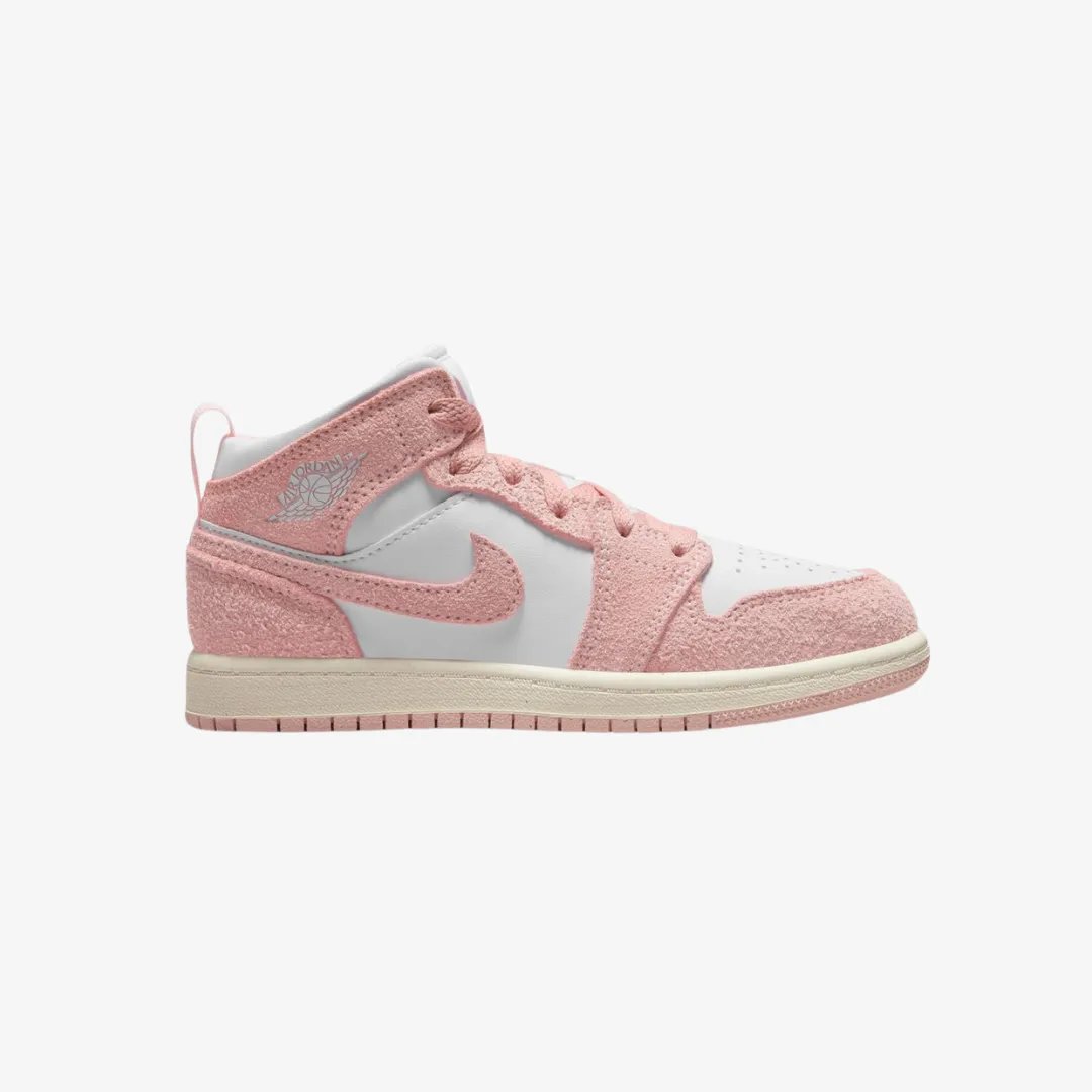 preschool jordan 1 mid se (white/legend pink-sail)