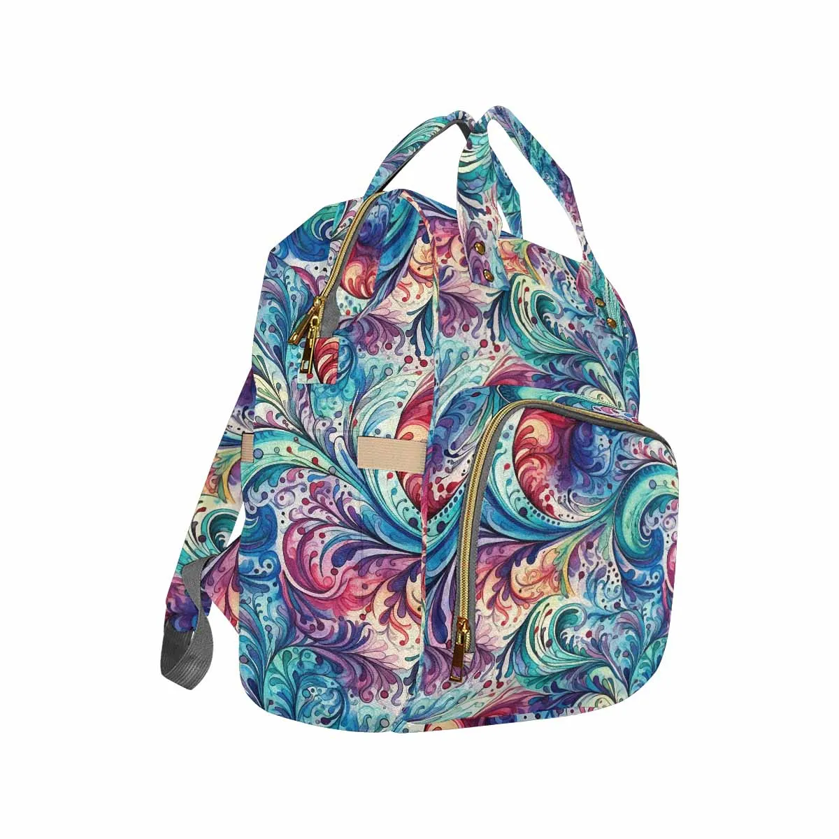 Rainbow Paisley  Diaper Bag Backpack