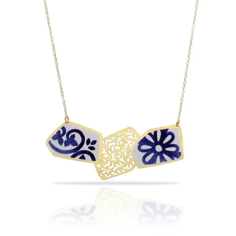 RAS Porcelana Blue Gold Choker