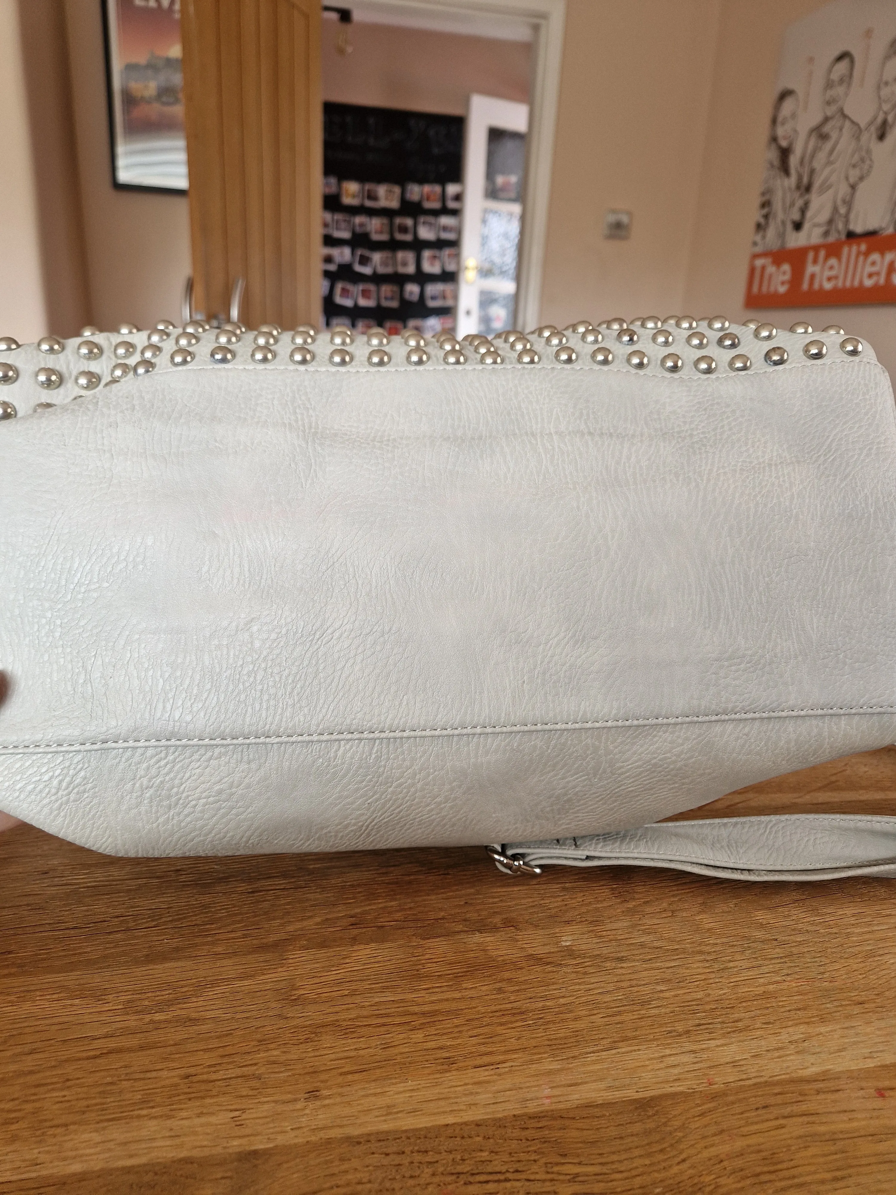 River Island large grey studded luggage bag