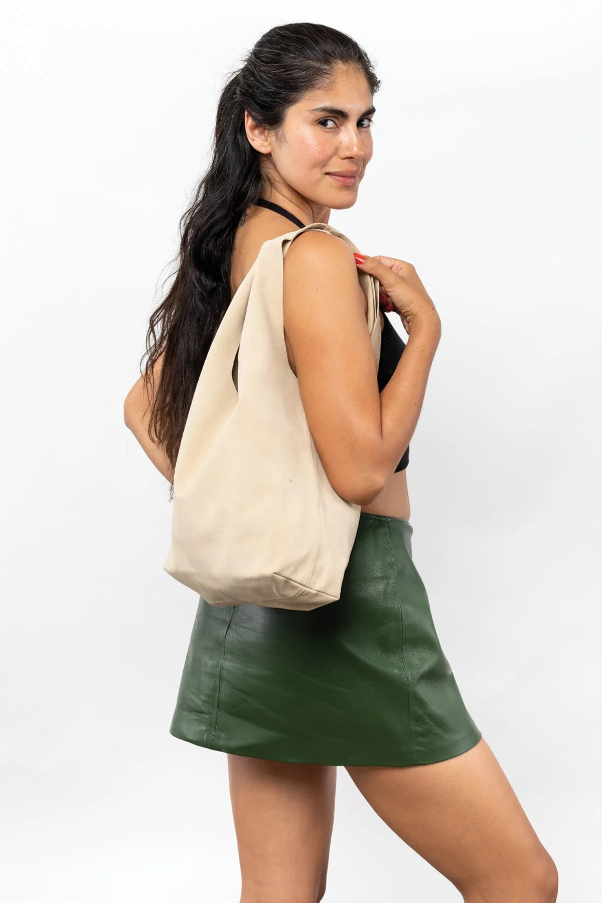 RLH3409 - Raw Suede Shopping Bag