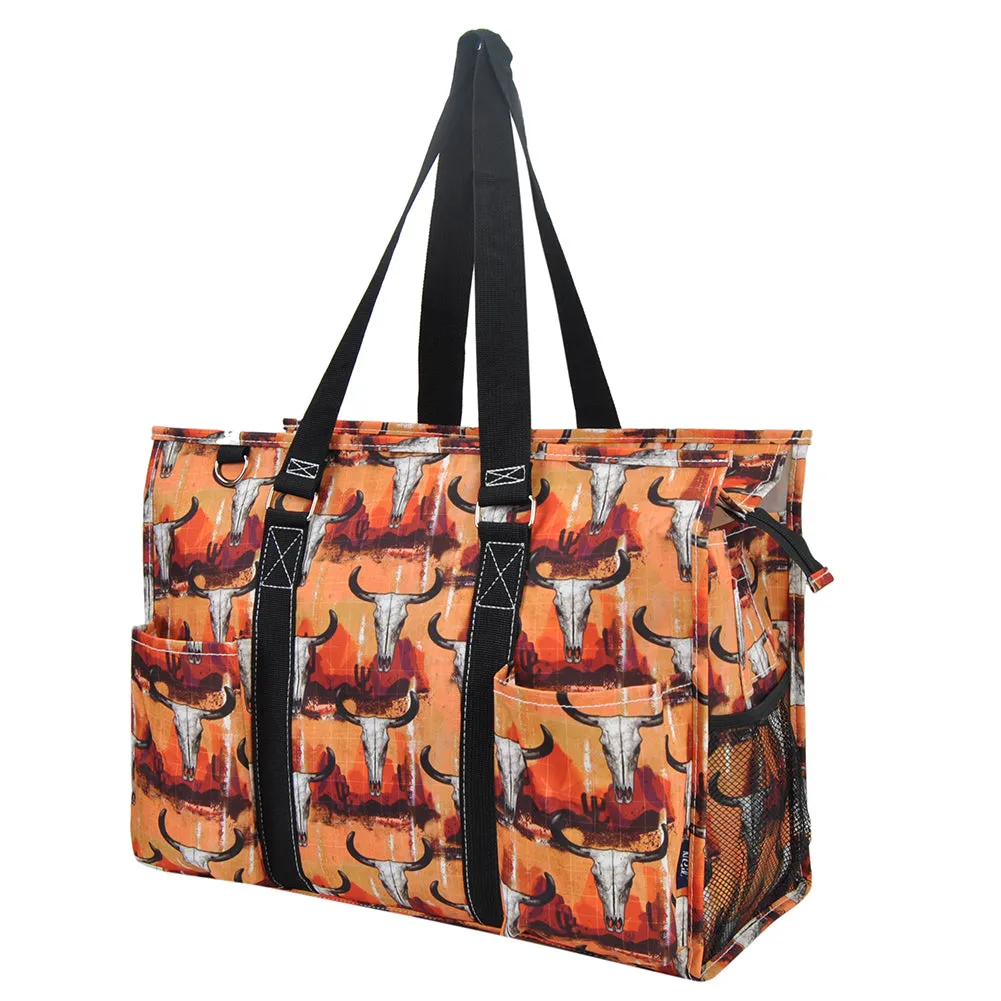 Rustic Horizon NGIL Zippered Caddy Large Organizer Tote Bag