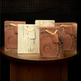 Rustic Wood Grain Gift Bags - Set Of 4 Assorted Colours (Sizes Available)