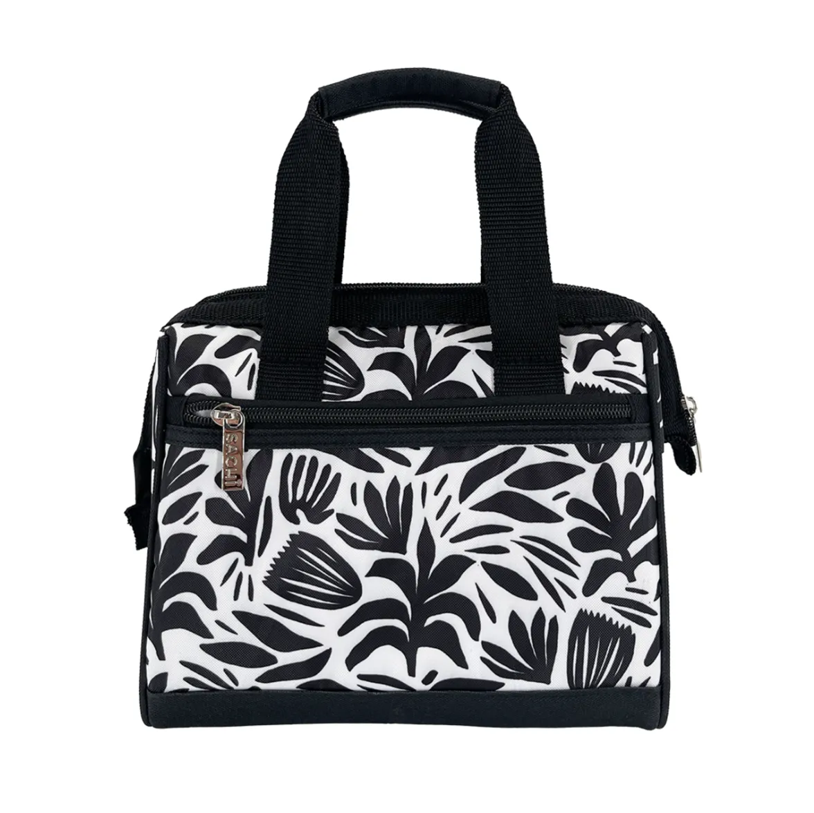 Sachi Triangular Insulated Lunch Bag - Monochrome Blooms