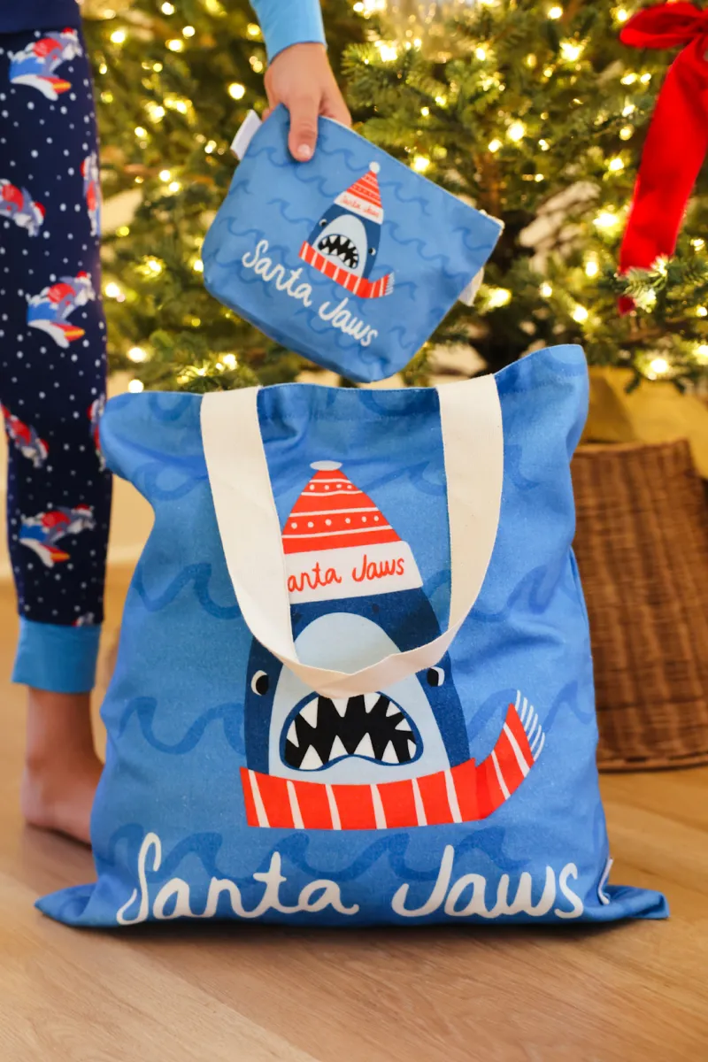 Santa Jaws Shark Tote Bag