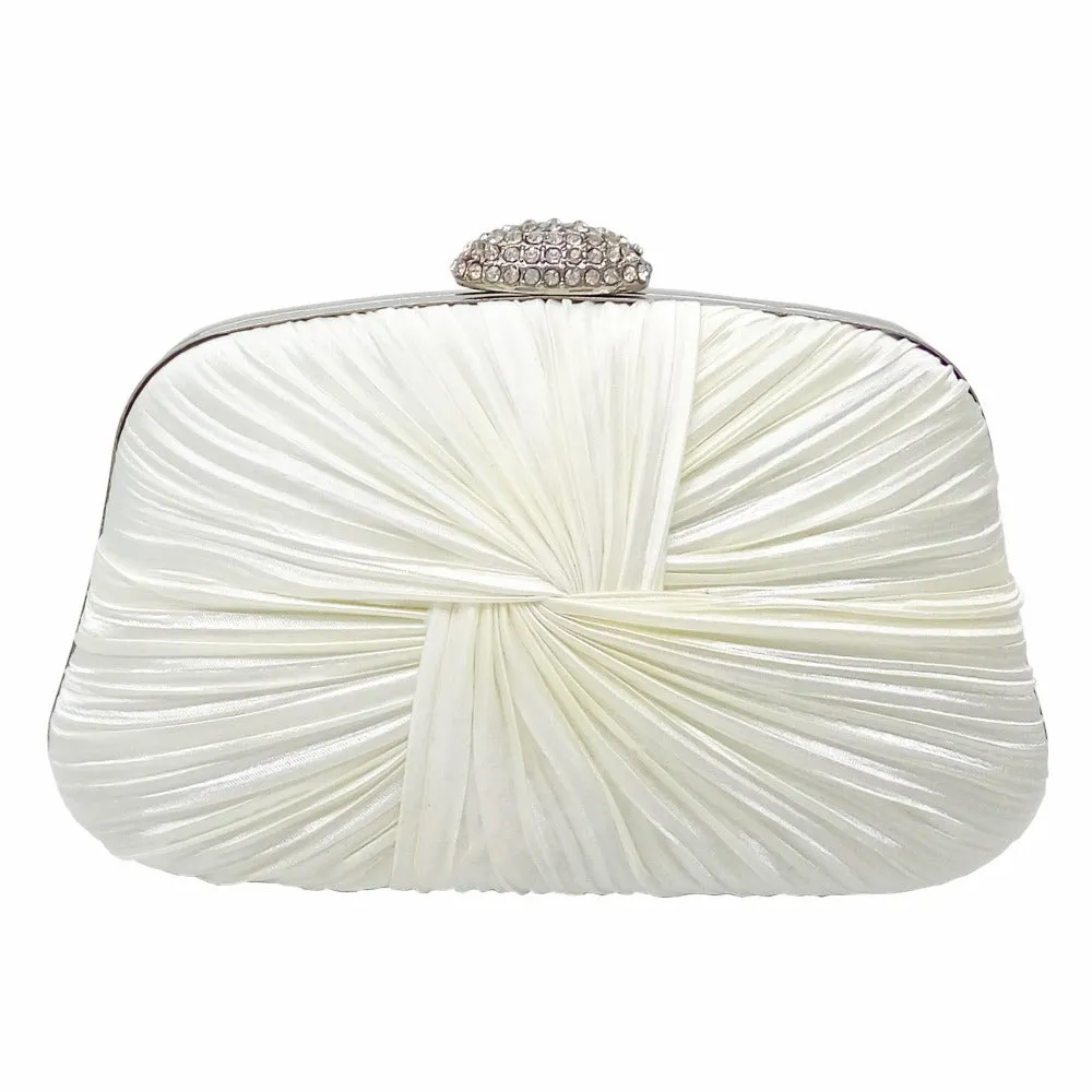 Satin Hard Case Clutch Bag