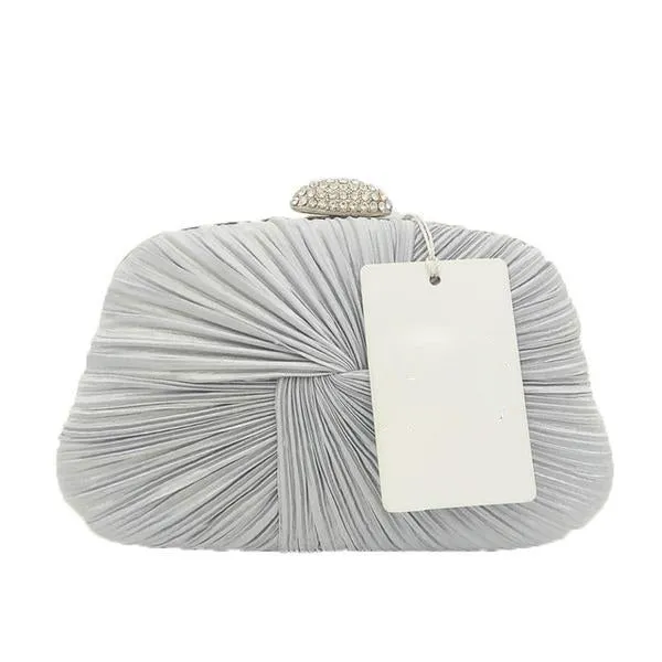 Satin Hard Case Clutch Bag