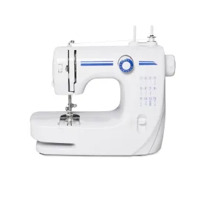 Sewing Machine Two Speed Beginner, Kids Mini Sewing Machine Reverse Sewing, 12 Stitch Pattern, Blue, White