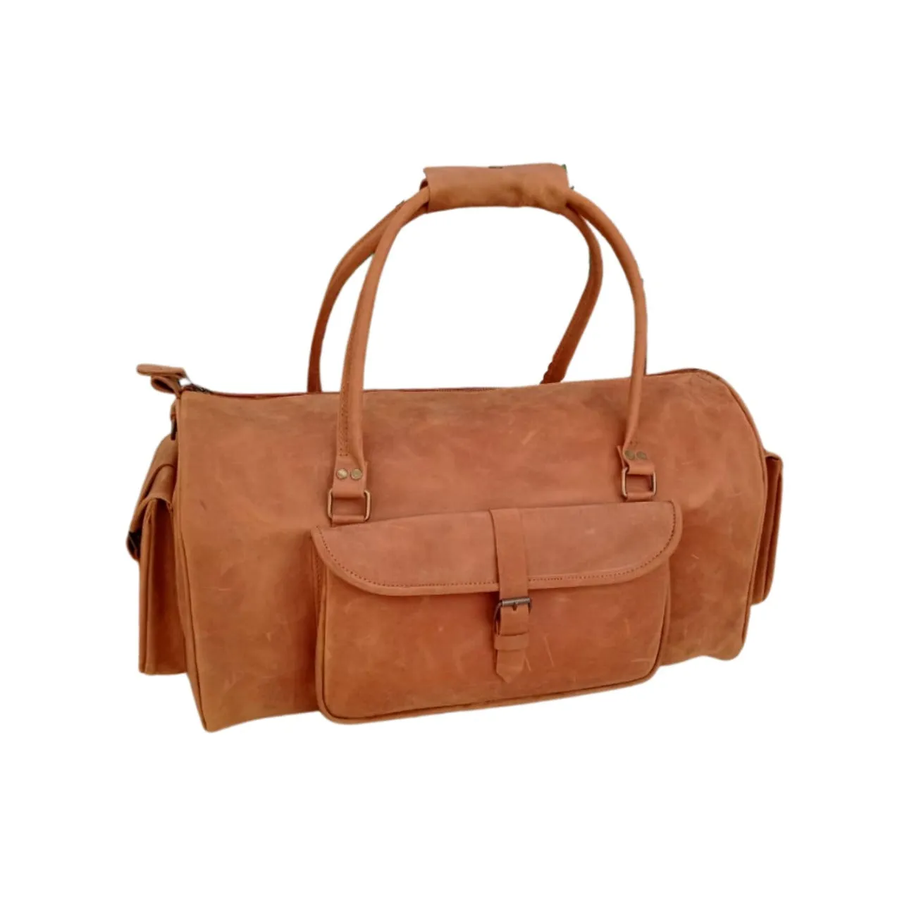 Shangrila Tan Leather Gym Bag