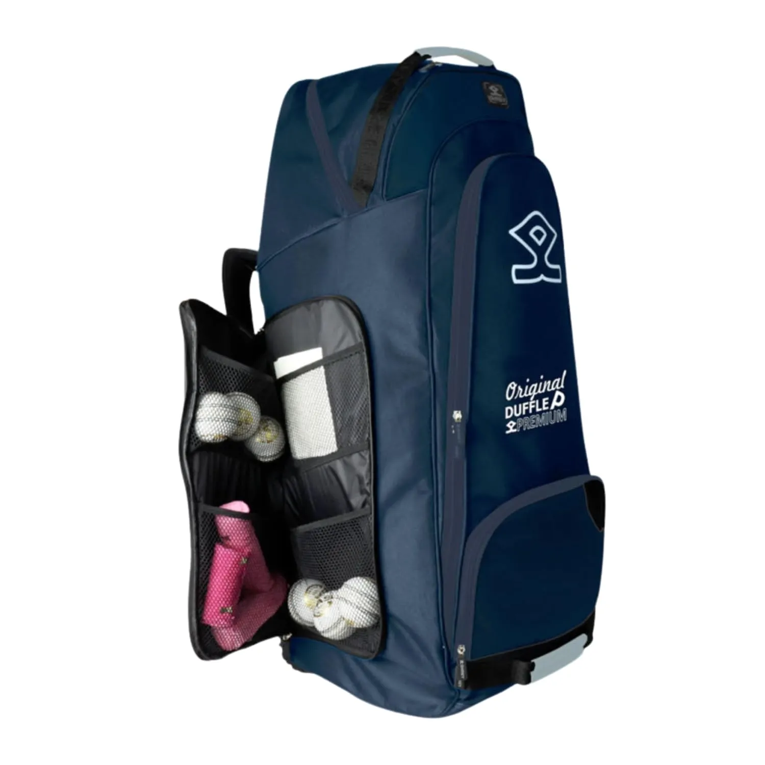 Shrey Pro Premium Duffle Wheelie Cricket Kitbag, Navy/Grey