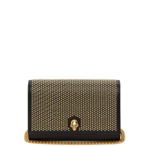 Skull Mini Bag Studded, Black/Gold