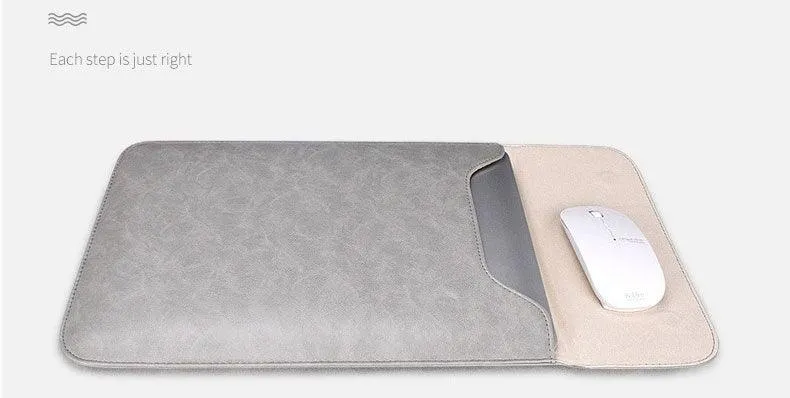 Sleek 2 In 1 Men's Slim Laptop Sleeve- Grey