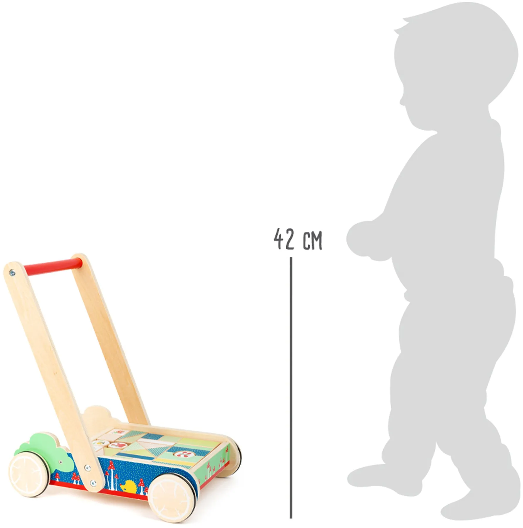 Small Foot Wooden Baby Walker with Building Blocks 'Move it!'