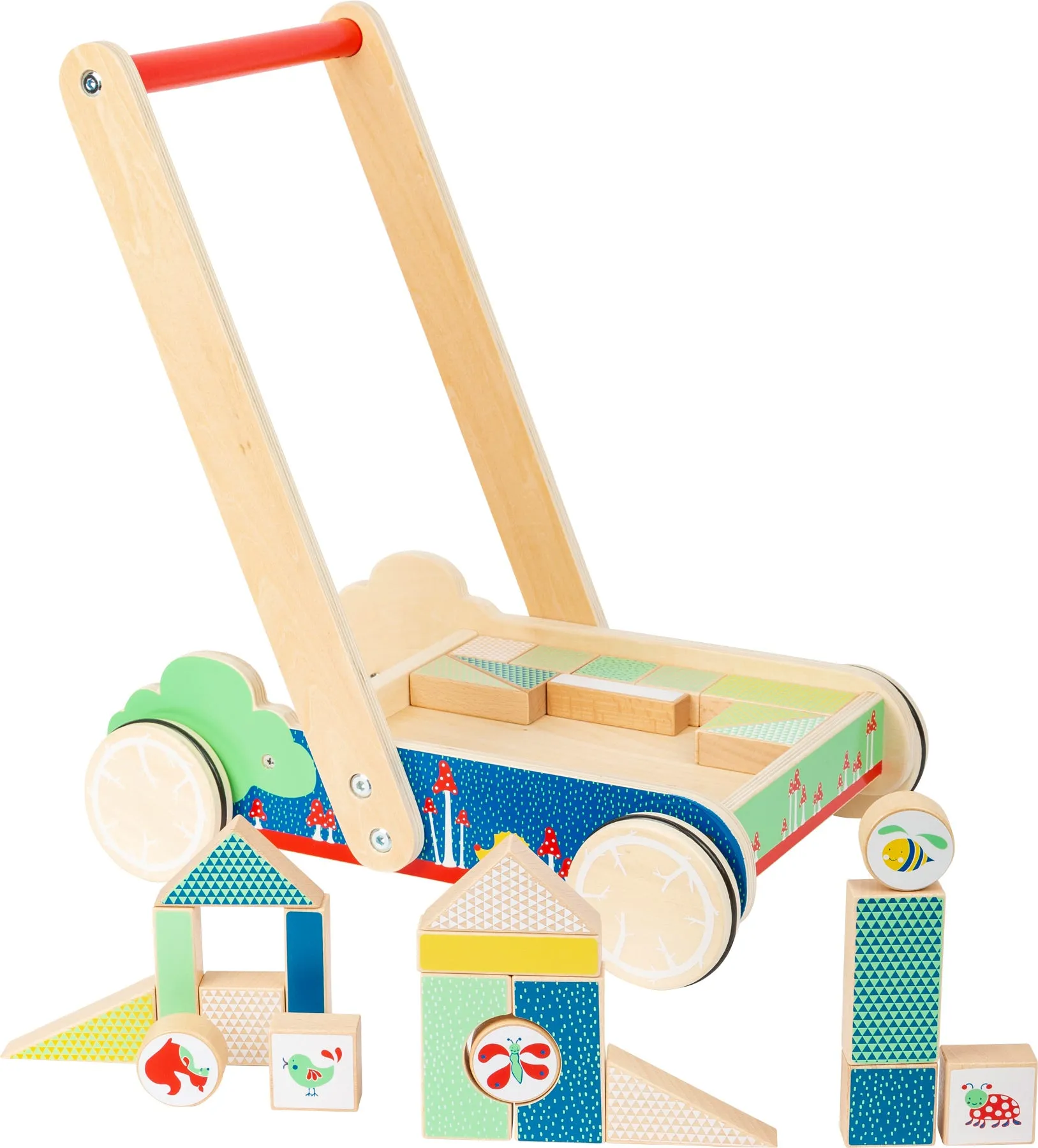 Small Foot Wooden Baby Walker with Building Blocks 'Move it!'