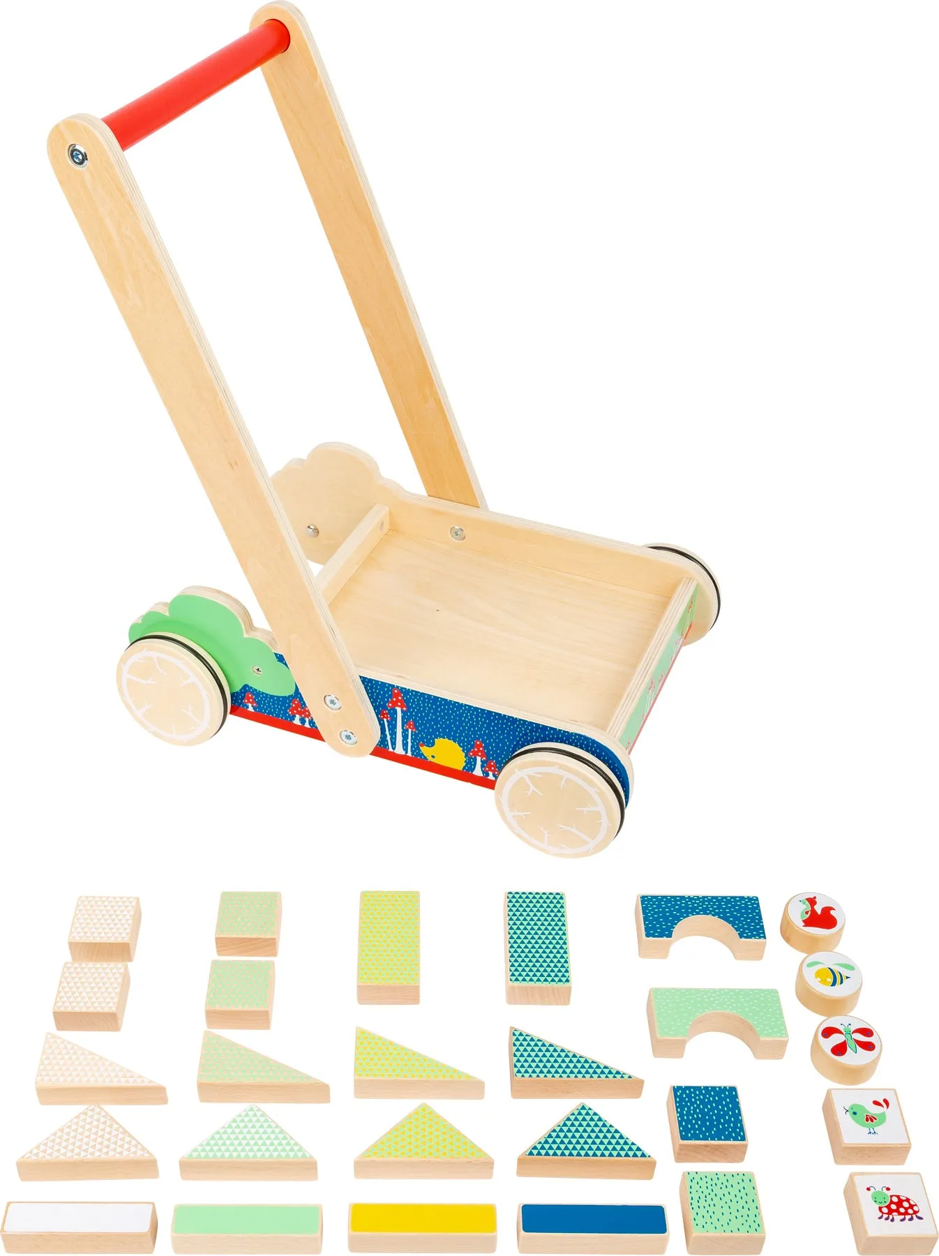 Small Foot Wooden Baby Walker with Building Blocks 'Move it!'