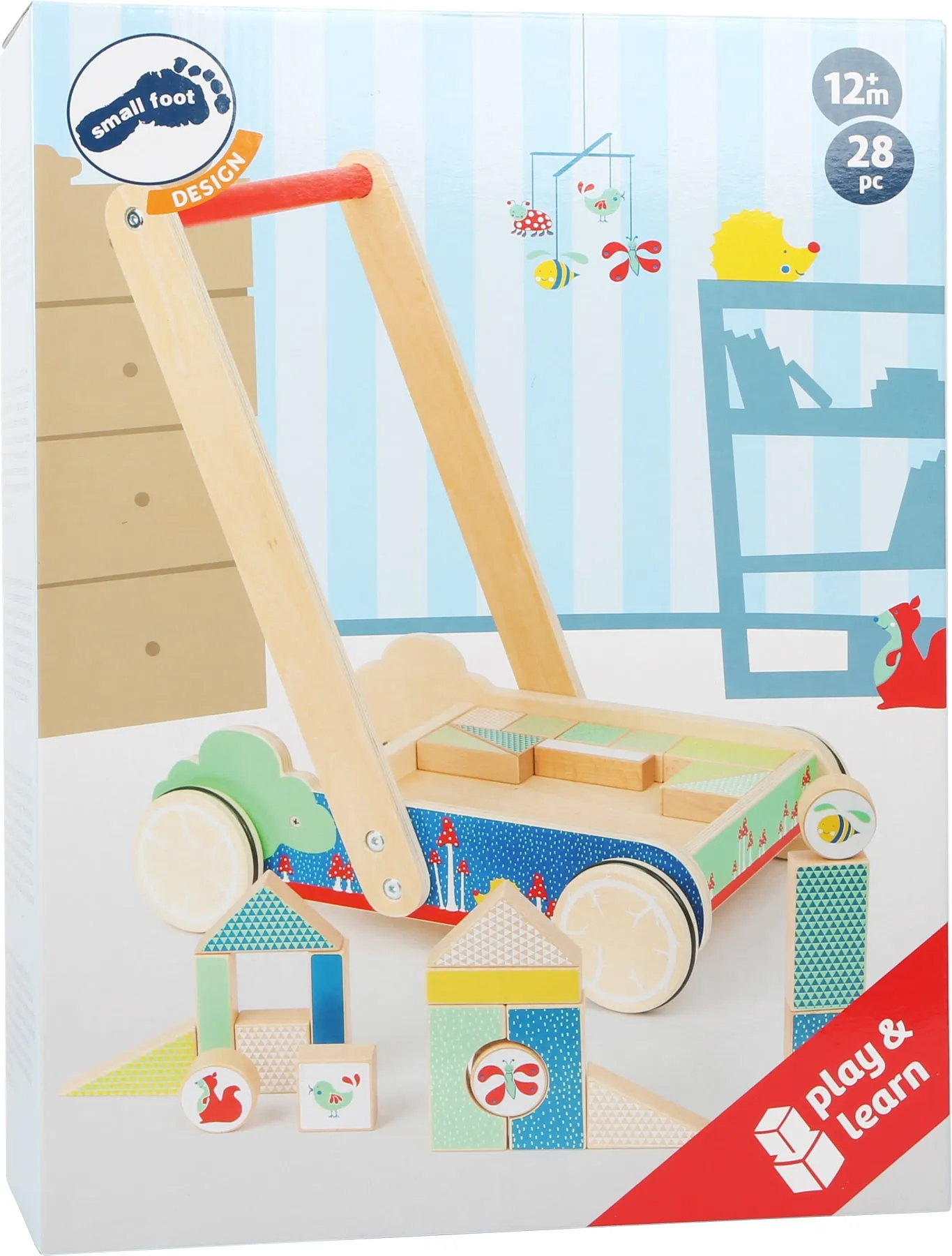 Small Foot Wooden Baby Walker with Building Blocks 'Move it!'