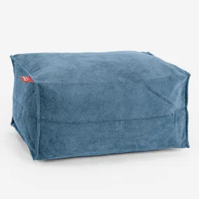 Small Footstool - Flock Aegean Blue