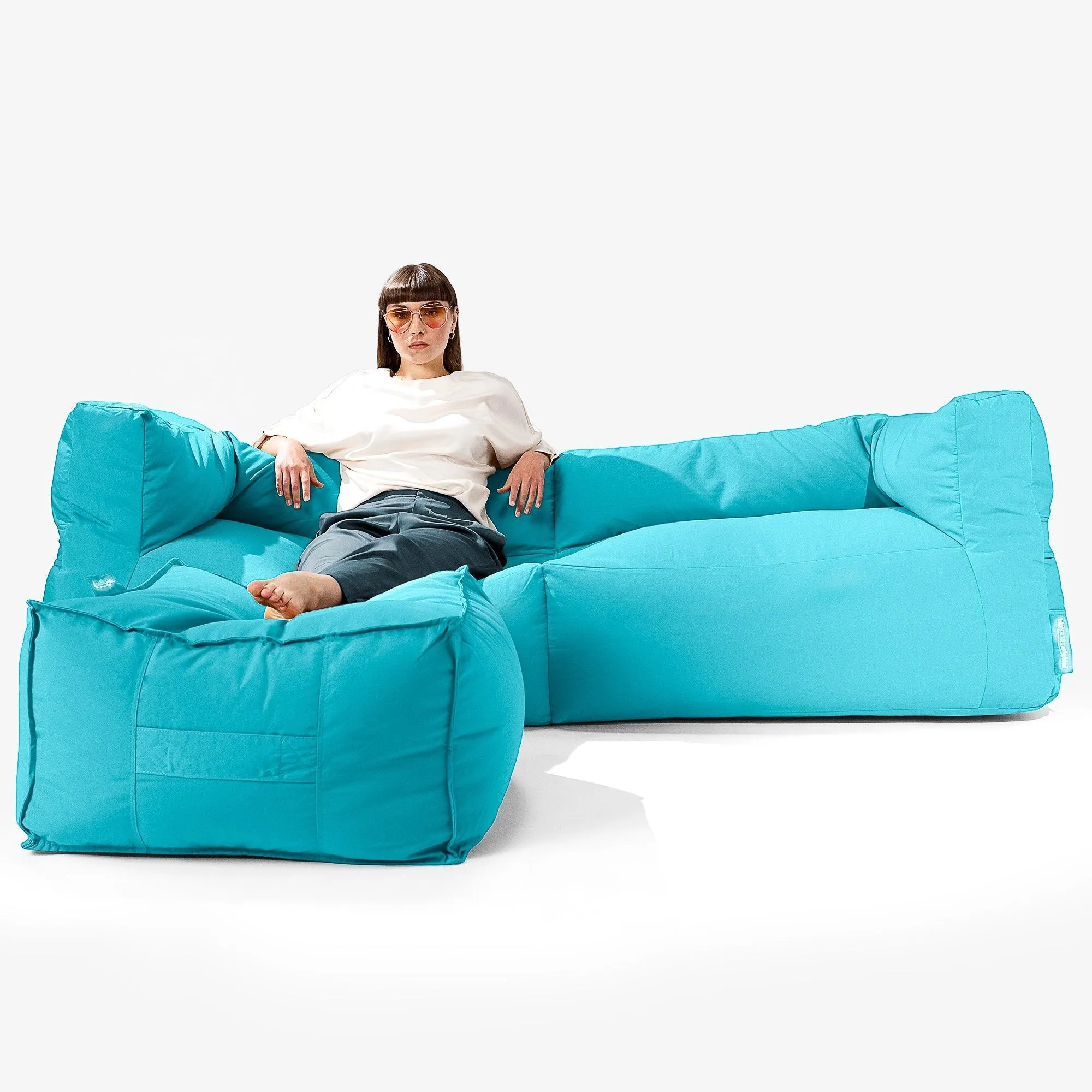 SoleiStorm™ Ultra 2000 h  3 Seater Sofa Outdoor Bean Bag - Olefin Aqua