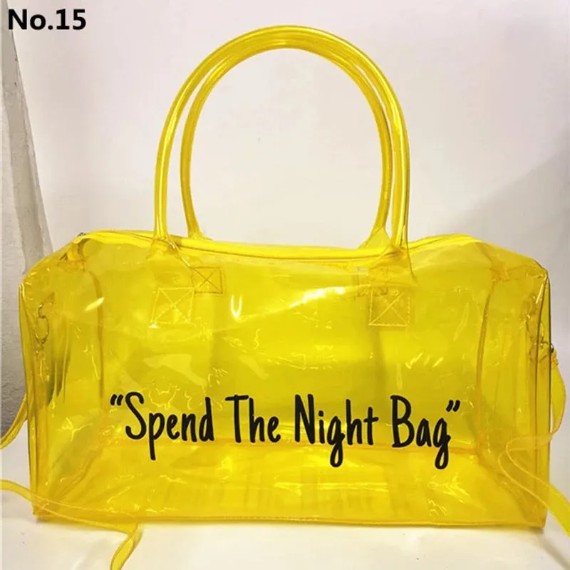 Spend the night spinnanight bags clear duffle travel bag