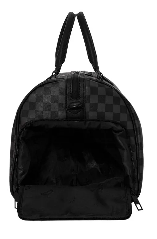 Sprayground Spritz Grey Check Duffle In Black Grey