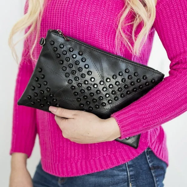 Stepping Out-  Studded Clutch Bag Handbag