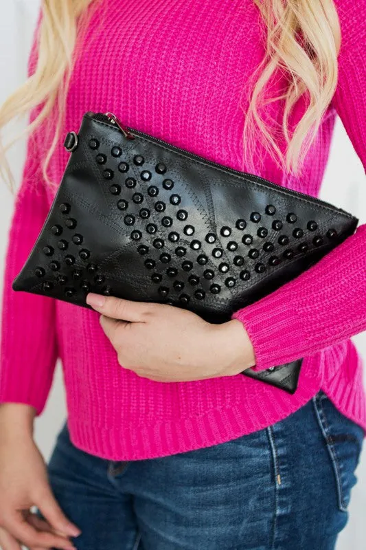 Stepping Out-  Studded Clutch Bag Handbag