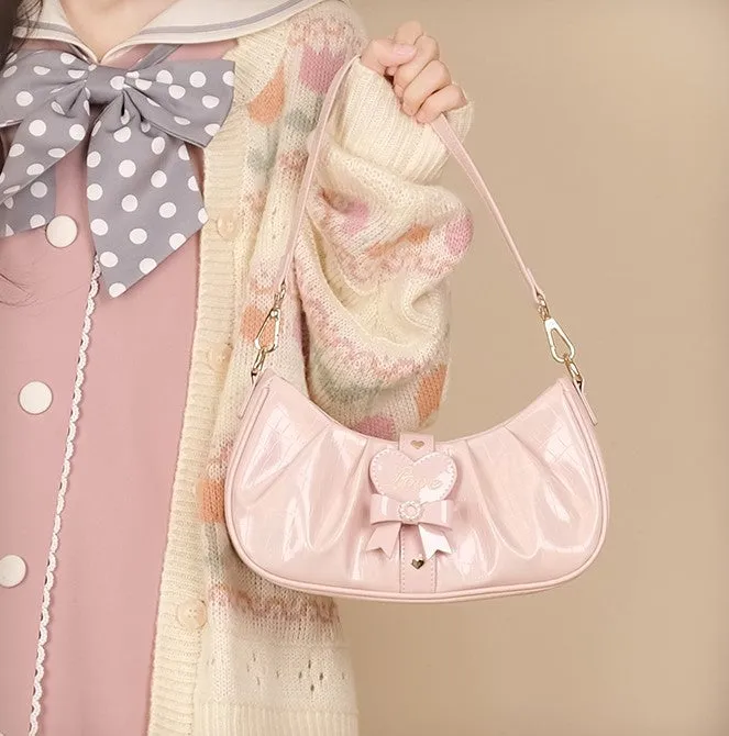 Sweet Girl Pastel Colorful Love Bow Small Hand Messenger Bag