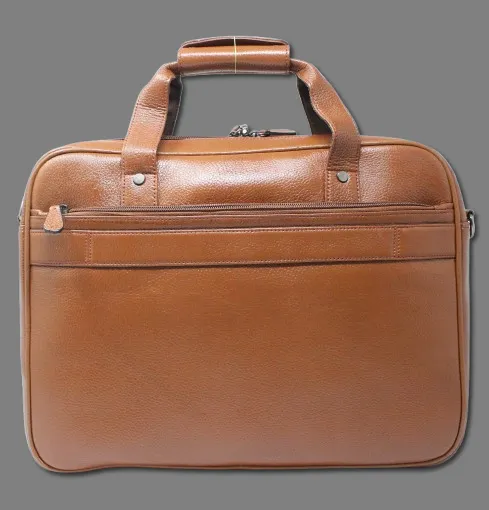 Taha Front Flap Genuine Leather Tan Laptop Bag