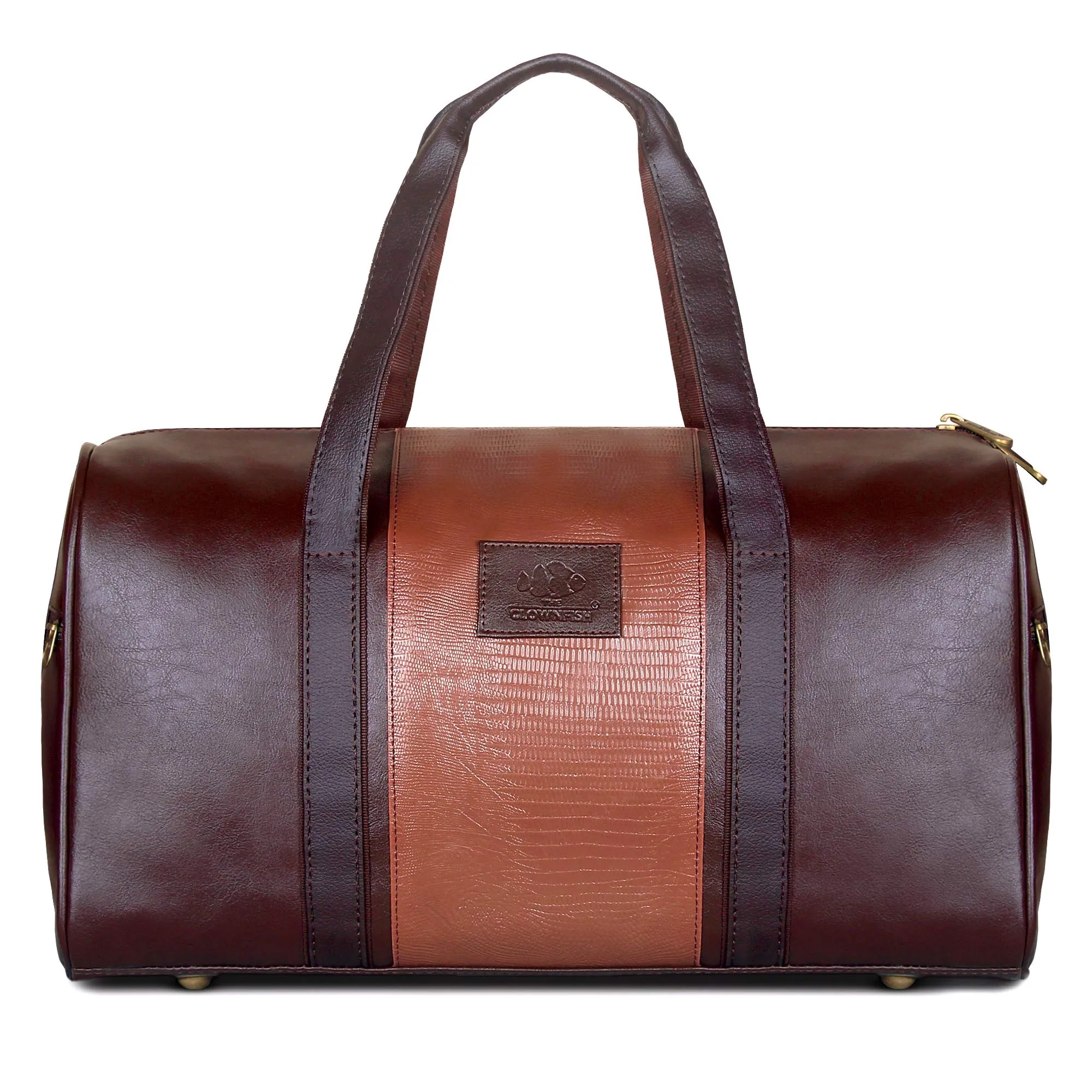 The Clownfish Splendour Unisex Synthetic 20 litres Brown Duffle Travel Bag (Brown)