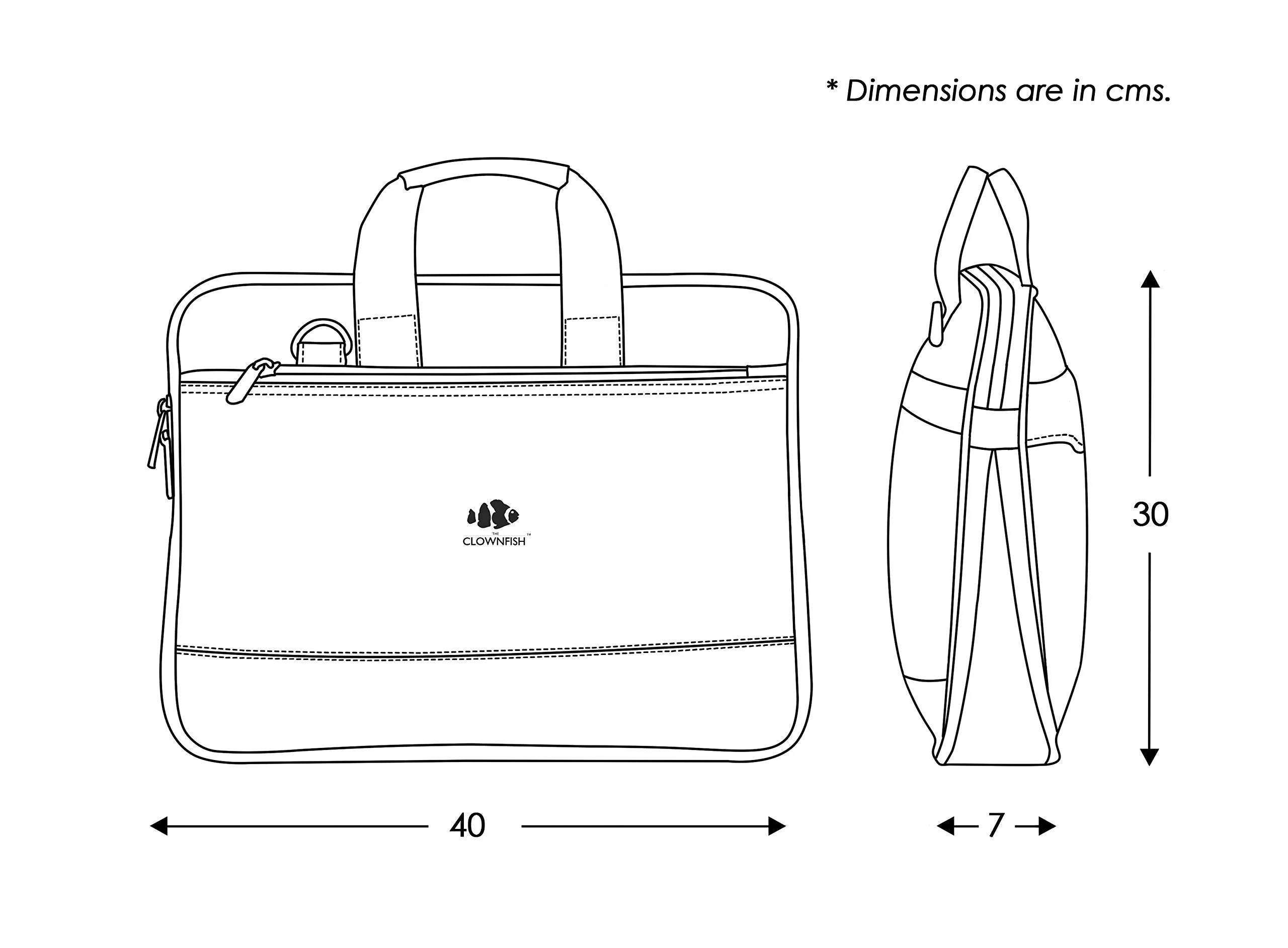 THE CLOWNFISH Vegan Leather 8.4 Liters Briefcase |Slim Expendable Bag| |Mac Air| Up to 14 inch laptop size|Laptop Bag|Macbook|Pro Macbook Air|Slim Bag (Brown)