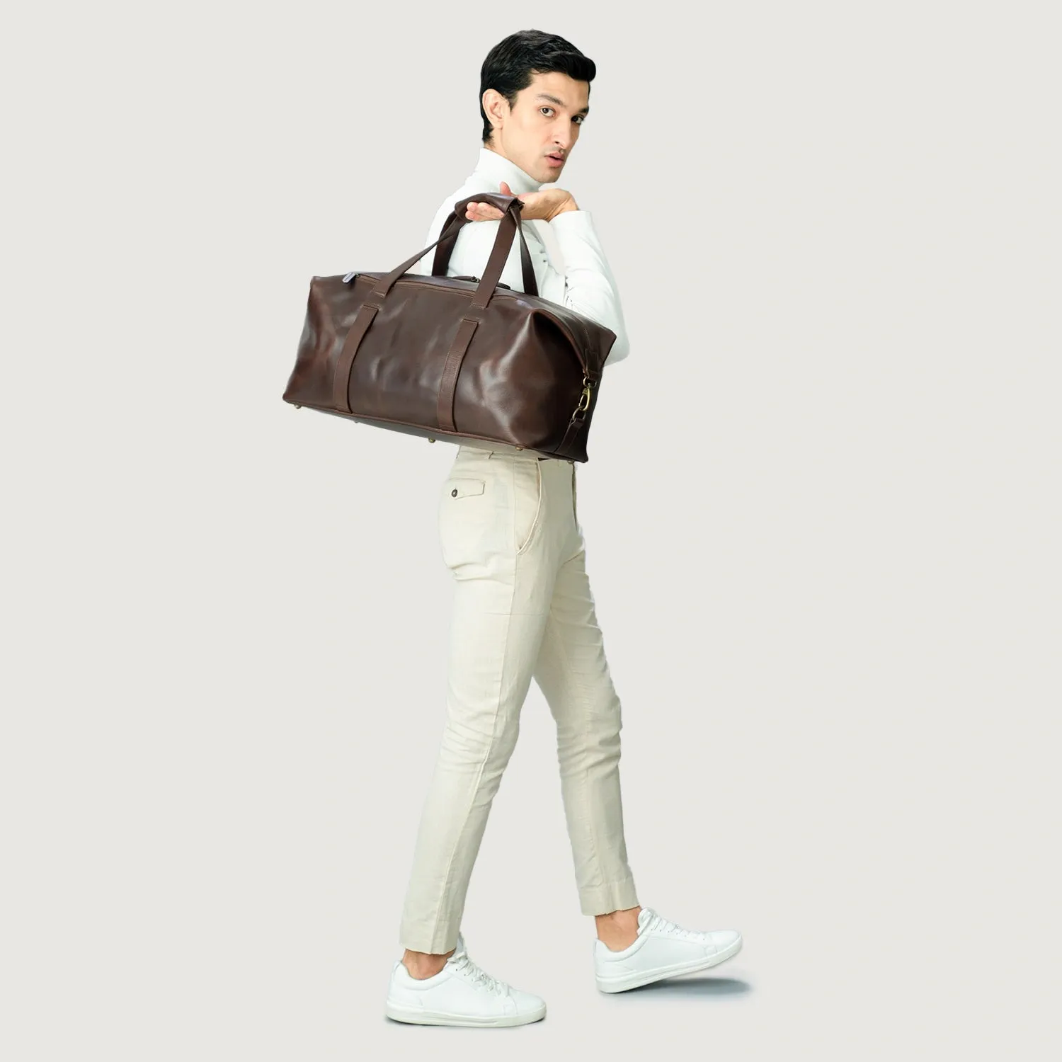 The Dale Vintage Brown Leather Duffle Bag