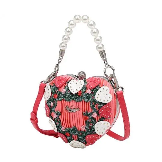 The Flower Shop - Pink Edition - Heart Evening Bag by Vendula